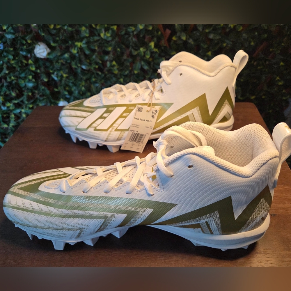 Adidas Freak Spark 23 Mid Football Cleats White Gold Men's Size 11 HP7711 New